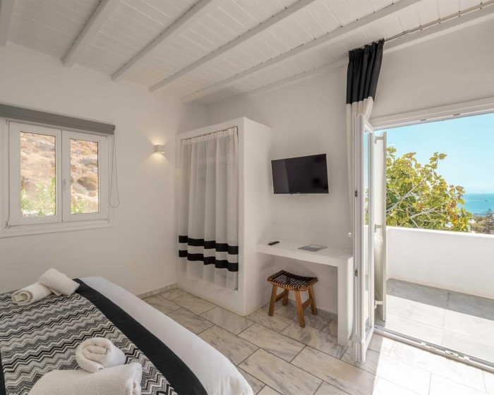 Mr&Mrs White Mykonos, Psaru, Grčka — Double Room Superior with Open Air Jetted Tub Sea View