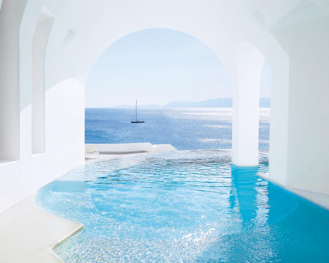 Mykonos Blu Grecotel Boutique Resort, Psaru, Grčka — bazen