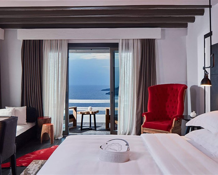 Myconian Avaton, A Member of Design Hotels, Elia, Grčka — Guestroom Grand Temptation Sea View