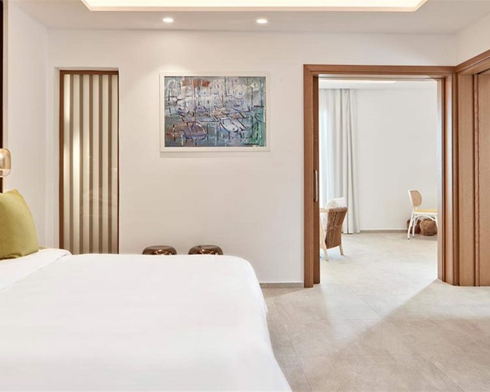 Myconian Korali Relais & Chateaux, Petinaros, Grčka — Suite 2 BedRoom ORTIGIA with Private Pool & Outdoor Jacuzzi Sea View