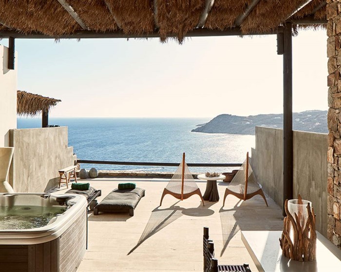 Myconian Utopia Relais & Chateaux, Elia, Grčka — Suite Grand Majestic Retreat with Outdoor Jacuzzi Sea View