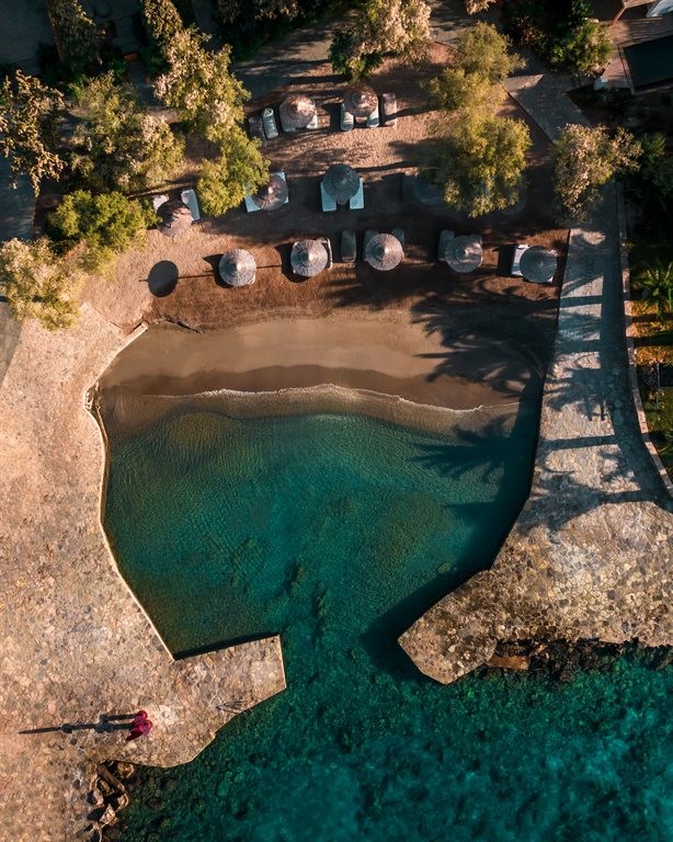 Minos Beach Art Hotel, Agios Nikolaos, Grčka — plaža